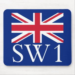 London-Postleitzahl SW1 mit Gewerkschafts-Jack Mousepad