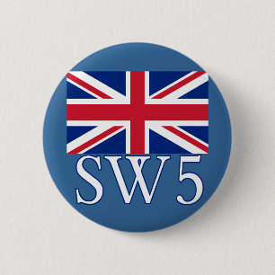London-Postleitzahl SW5 mit Gewerkschafts-Jack Button