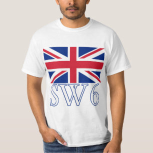 London-Postleitzahl SW6 mit Gewerkschafts-Jack T-Shirt