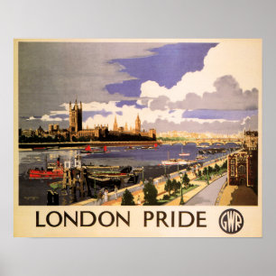 LONDON PRIDE GWR Große Western Eisenbahn Alte Bahn Poster