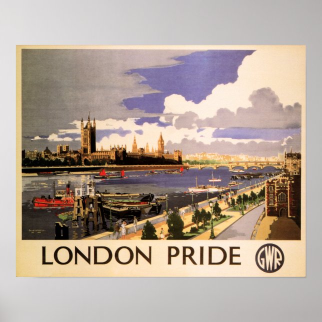 LONDON PRIDE GWR Große Western Eisenbahn Alte Bahn Poster (Vorne)