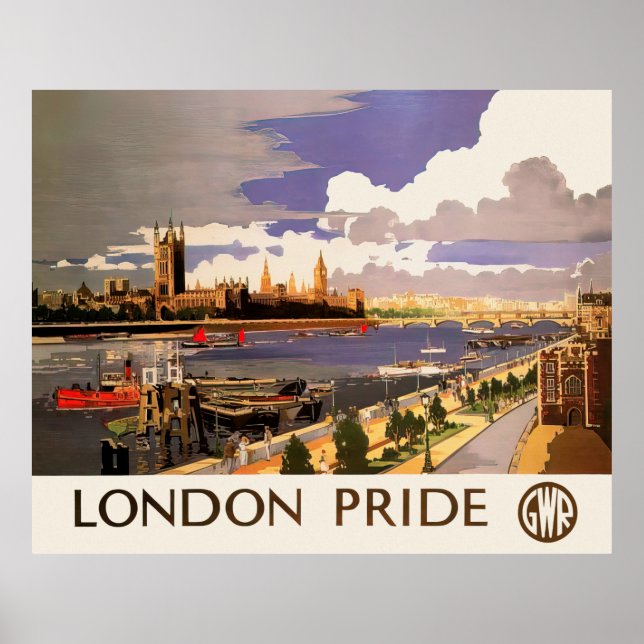 London Pride Vintage Travel Wall Art Poster (Vorne)