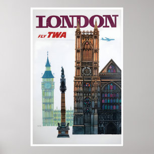 London Print TWA Reiseplakat England Kunst David Poster