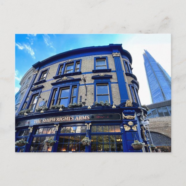 London Pub and Shard Postkarte (Vorderseite)