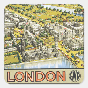 London Quadratischer Aufkleber