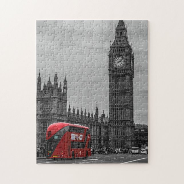 London Red Bus & Big Ben Art Travel Puzzle (Vertikal)