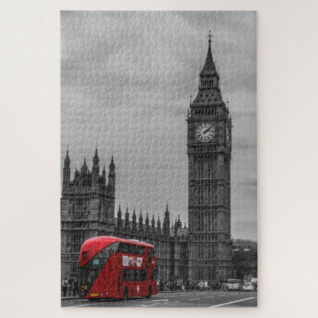 London Red Bus & Big Ben Art Travel Puzzle (Vertikal)