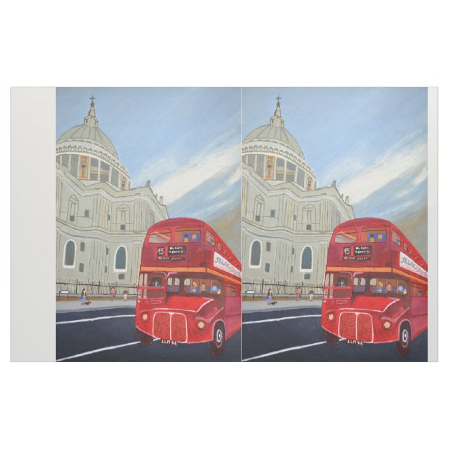 London Red Bus Fabric Stoff (Yard (91,4 cm))