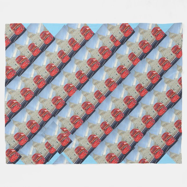 London Red Bus Fleece Blanket (Vorderseite (Horizontal))