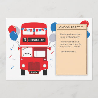 London Red Bus Geburtstag Danke Karte