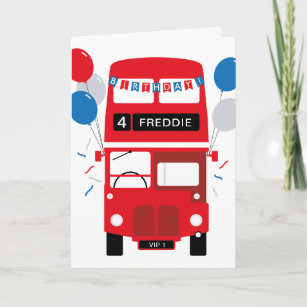 London Red Bus Personalisiert Age Geburtstagskarte Karte