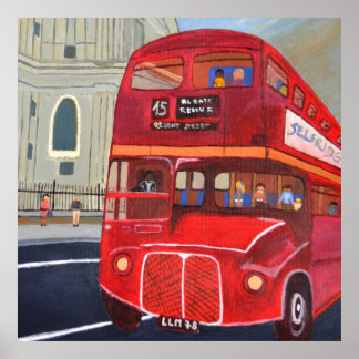 London Red Bus Poster