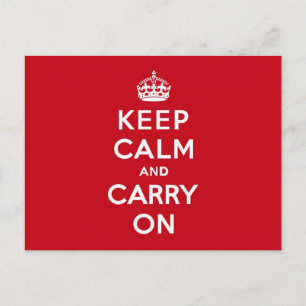 London Red Keep Calm und Mach Weiter Postkarte