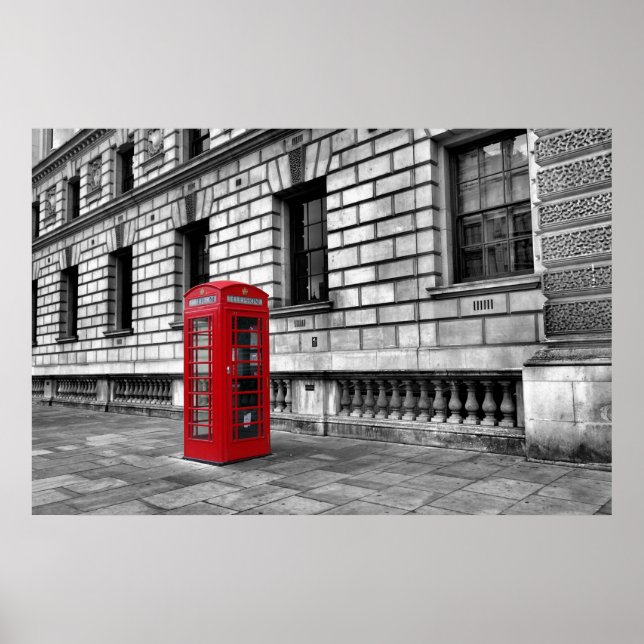 London Red Phone Box - Horizontales Poster (Vorne)