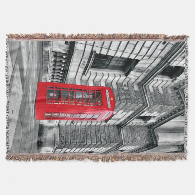 London Red Phone Box Throw Blanket Decke (Vorderseite)