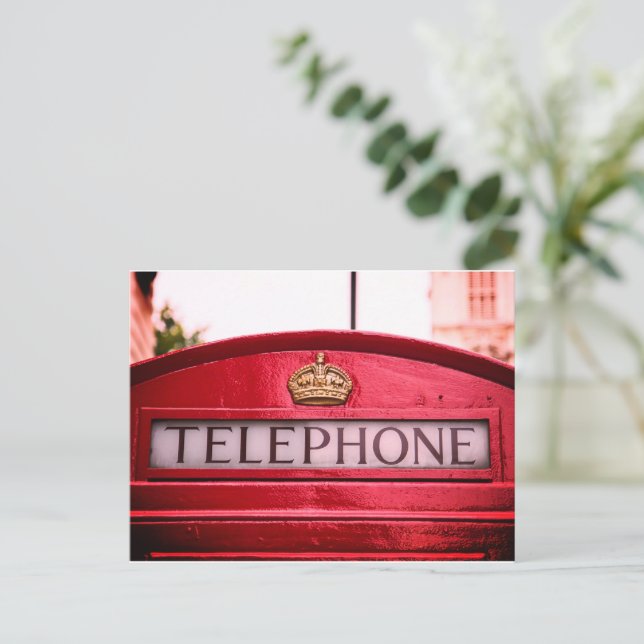 London Red Telefone Booth Postkarte (Stehend Vorderseite)