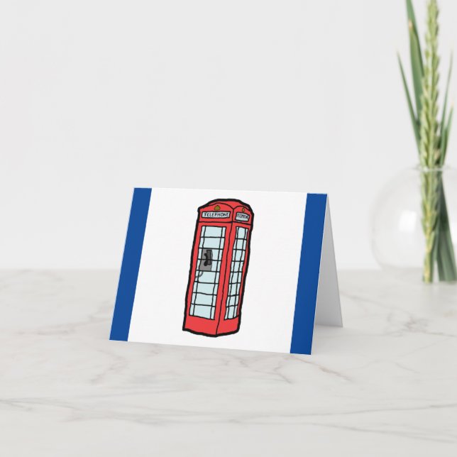 London Red Telefone Stand Iconic British Travel Karte (Vorderseite)