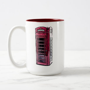 London Red Telefone Stand Iconic British Travel Zweifarbige Tasse