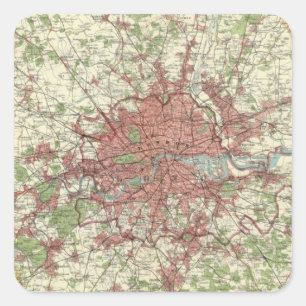 London-Regions-Karte Quadratischer Aufkleber