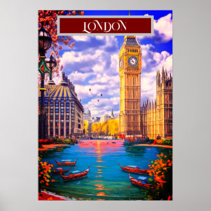 London Reise Postkarten Kunst, London Reise Kunst, Poster