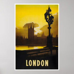 London Reiseplakat England Kunst Vintage Stadt Poster