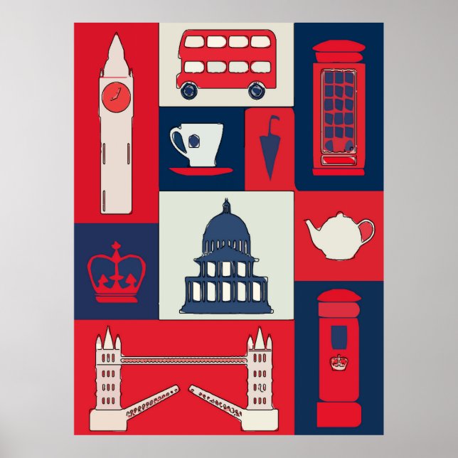 London, Reiseplakat Poster (Vorne)