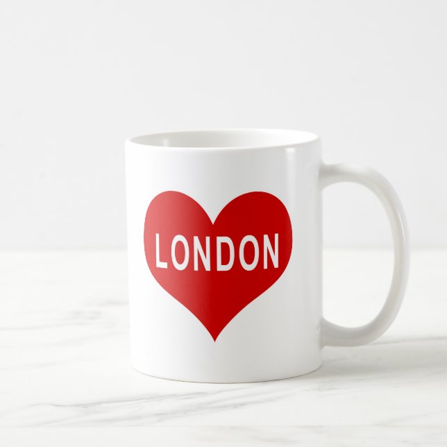 LONDON Rote Liebe Herz Kaffeetasse (Rechts)