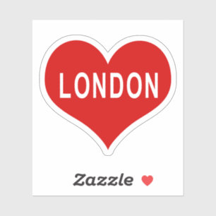 LONDON Rotes Herz Vinyl Aufkleber