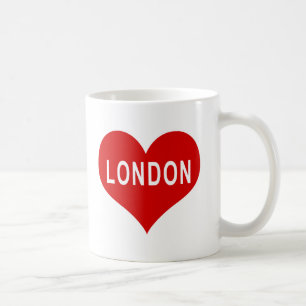 LONDON Rotes Liebesherz Kaffeetasse