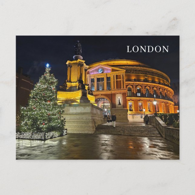 London Royal Albert Hall bei Nachtkarte Postkarte (Vorderseite)