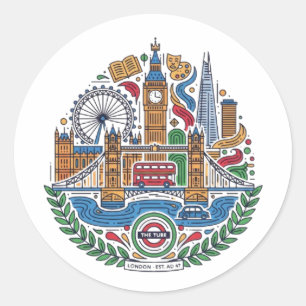 LONDON RUNDER AUFKLEBER
