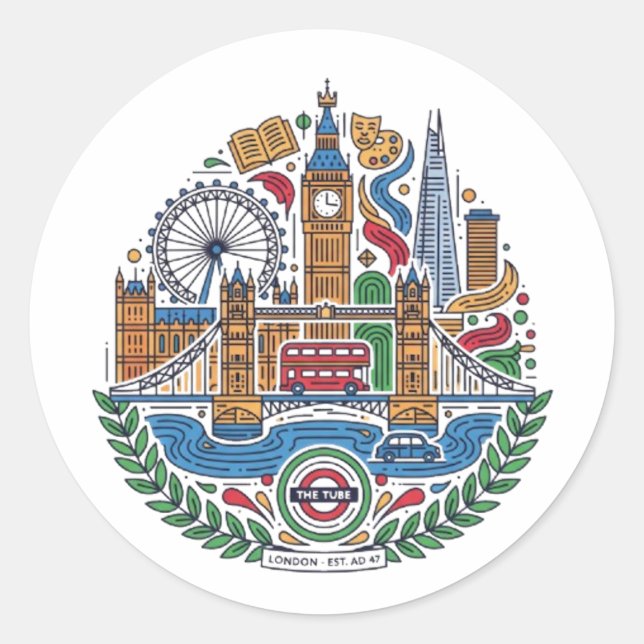 LONDON RUNDER AUFKLEBER (Vorderseite)