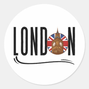 London Runder Aufkleber