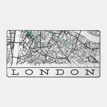 London-Schreibtischunterlage kartiert