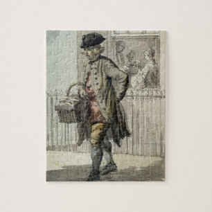 London-Schreie: Ein Muffin-Mann, c.1759 (w/c auf Puzzle