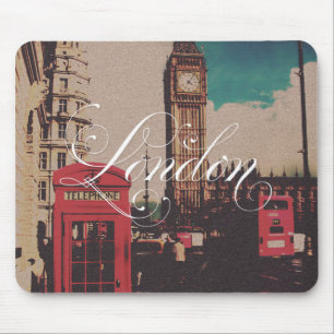London-Sehenswürdigkeit-Vintages Foto Mousepad