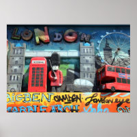 London Sehenswürdigkeiten Poster