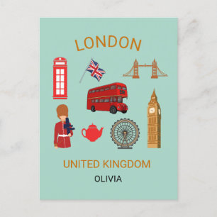London Sehenswürdigkeiten Travel-Themed Print Feiertagspostkarte
