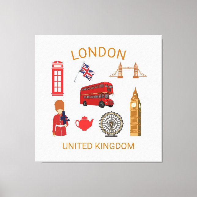 London Sehenswürdigkeiten Travel-Themed Print Leinwanddruck (Vorderseite)