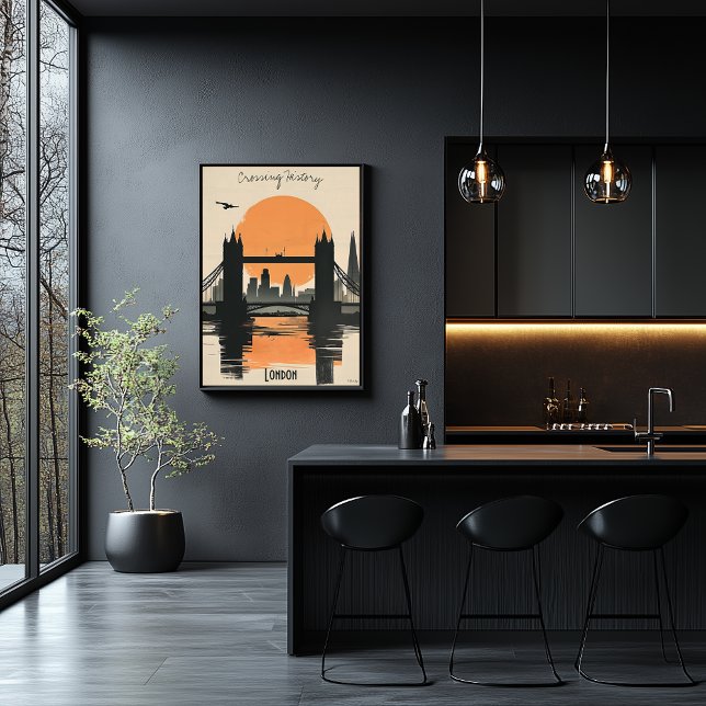 London Silhouette, Tower Bridge Sonnenuntergang Re Poster (Von Creator hochgeladen)