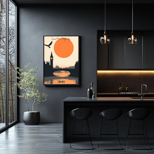 London Silhouetten - Big Ben bei Sonnenuntergang Poster