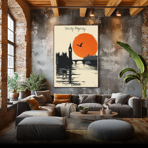 London Silhouetten - Tower Bridge Reflexionen Poster