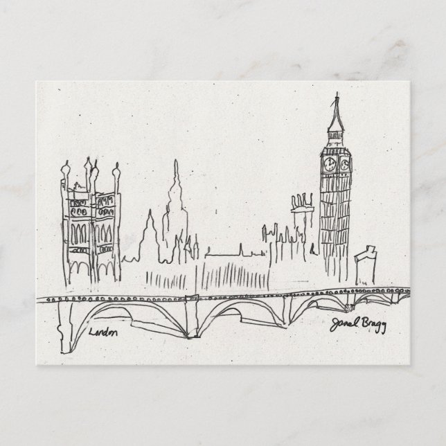London Sketch Postkarte (Vorderseite)