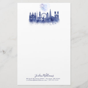 London-Skyline - Aquarell-Blau Briefpapier