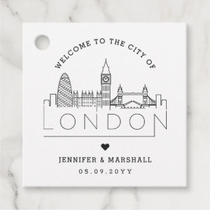 London Skyline Begrüßung Geschenkanhänger