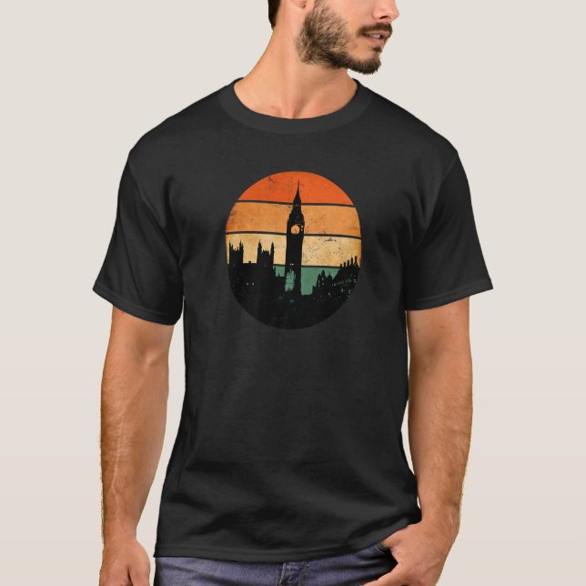 London Skyline Big Ben Palace Westminster Abbey T-Shirt (Vorderseite)