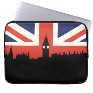 London-Skyline   die britische Flagge Laptopschutzhülle