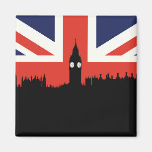 London Skyline   Die britische Flagge Magnet