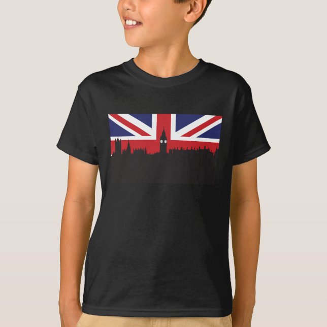 London-Skyline | die britische Flagge T-Shirt (Vorderseite)
