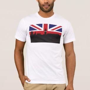 London-Skyline die britische Flagge T-Shirt